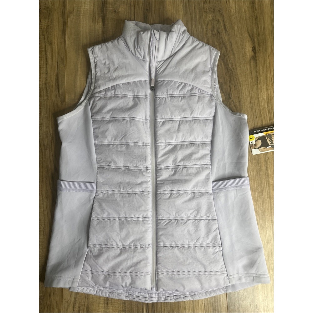 Avia Quilted Girls Large (12-14) Sweater Vest Full Zip Purple NWT